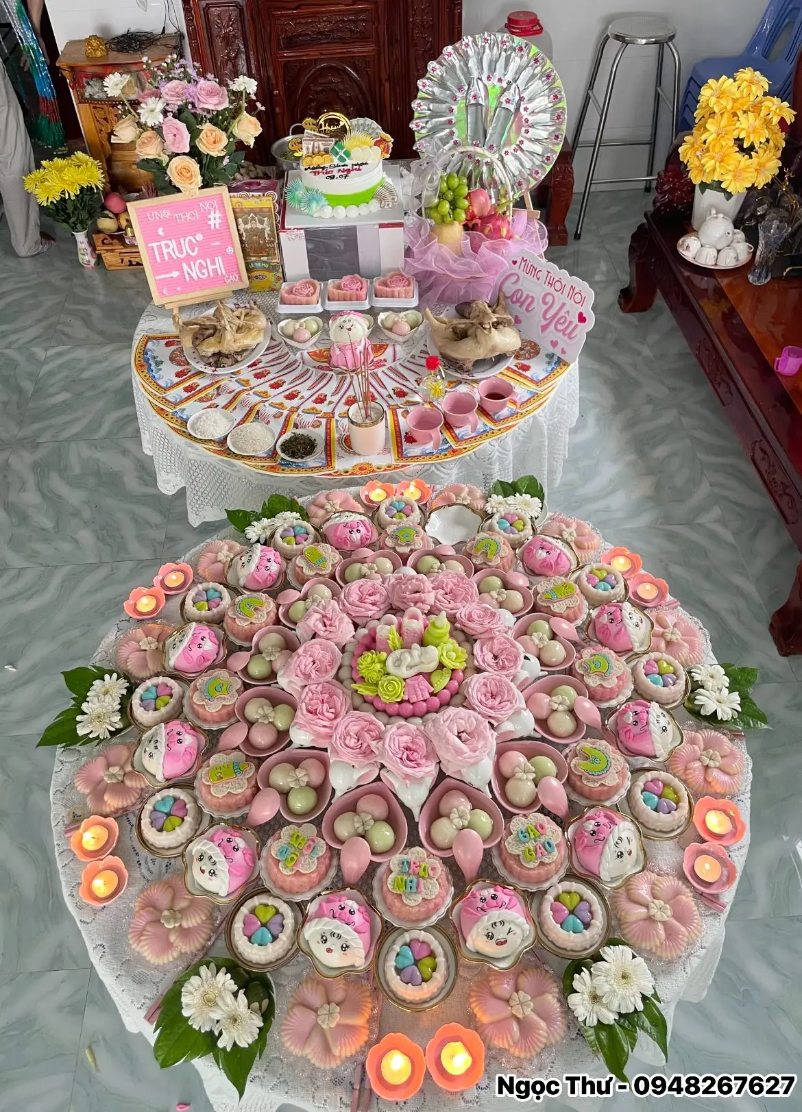 Mâm Cúng Đầy Tháng Cho Bé Trọn Gói Tại Thái Nguyên – Cầu Bình An, Khỏe Mạnh