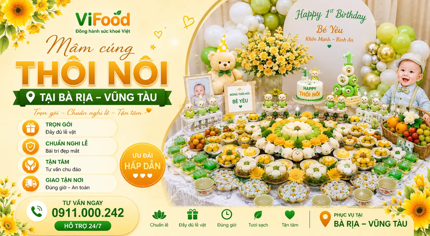 Mâm Cúng Thôi Nôi Chất Lượng – Giá Hợp Lý Tại Bà Rịa - Vũng Tàu