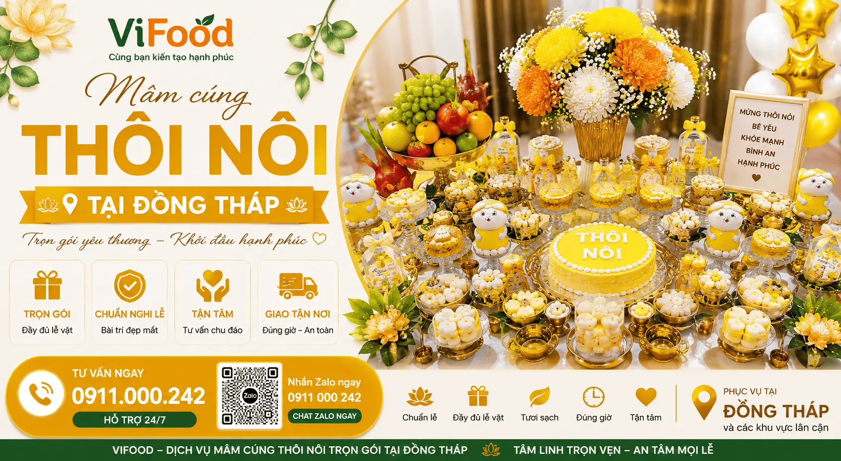 Mâm Cúng Thôi Nôi Chất Lượng – Giá Hợp Lý Tại Đồng Tháp